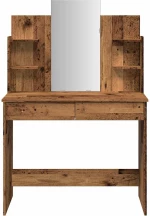 vidaXL Κομοδίνο με καθρέφτη Παλιό ξύλο 96x39x142 cm
