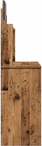 vidaXL Κομοδίνο με καθρέφτη Παλιό ξύλο 96x39x142 cm