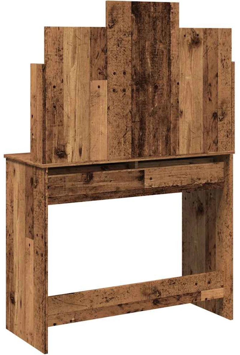 vidaXL Κομοδίνο με καθρέφτη Παλιό ξύλο 96x39x142 cm