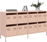vidaXL Ντουλάπι Ροζ 135x39x73,5 εκ. από Χάλυβα Ψυχρής Έλασης