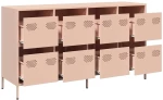 vidaXL Ντουλάπι Ροζ 135x39x73,5 εκ. από Χάλυβα Ψυχρής Έλασης