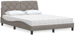 vidaXL Κρεβάτι Taupe 140x190 εκ. Υφασμάτινο
