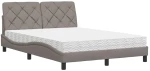 vidaXL Κρεβάτι Taupe 140x190 εκ. Υφασμάτινο