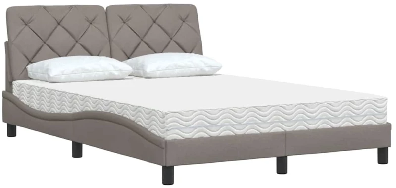 vidaXL Κρεβάτι Taupe 140x190 εκ. Υφασμάτινο