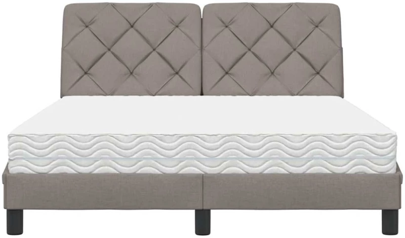 vidaXL Κρεβάτι Taupe 140x190 εκ. Υφασμάτινο