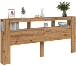 vidaXL LED κεφαλάρι Artisan Oak 220x18,5x103,5 cm Κατασκευασμένο ξύλο