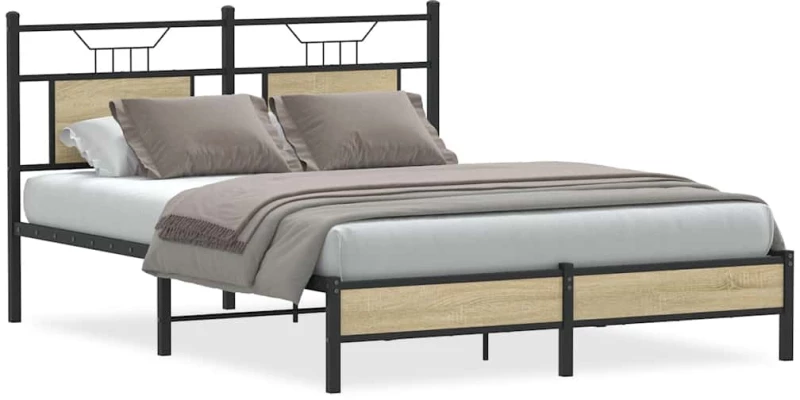 vidaXL Πλαίσιο Κρεβατιού Χωρ. Στρώμα Sonoma Δρυς 150x200εκ. Επ. Ξύλο