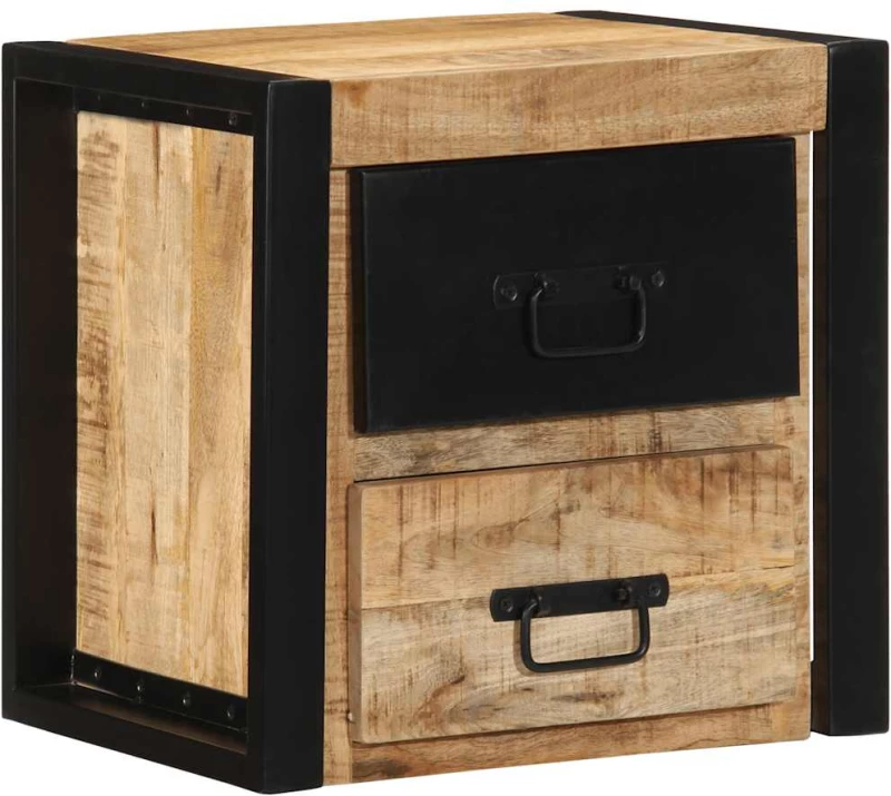 vidaXL Κομοδίνο 40x35x40 cm Στερεό ακατέργαστο ξύλο Mango