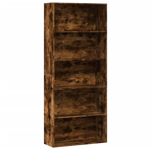 vidaXL Ντουλάπι βιβλίων καπνιστή δρυς 80x30x189 cm Κατασκευασμένο ξύλο