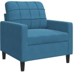 vidaXL Σετ Σαλονιού 3 Τεμαχίων Μπλε από Βελούδο με Μαξιλάρια