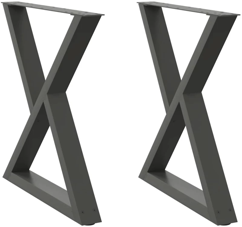 vidaXL Πόδια τραπεζαρίας 2 τεμάχια Ανθρακί 80x(72-73,3) cm Ατσάλι