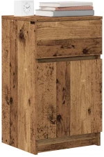 vidaXL Κομοδίνα 2 τεμ. Όψη Παλαιού Ξύλου 39x35x65 εκ. από Επεξ. Ξύλο
