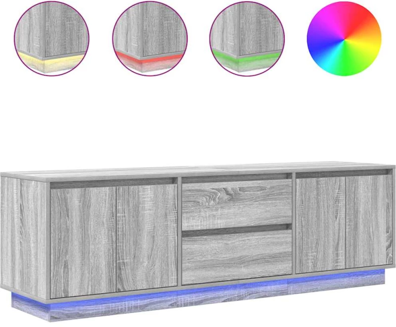 vidaXL Έπιπλο Τηλεόρασης με LED Γκρι Sonoma 160,5x41x50 εκ.