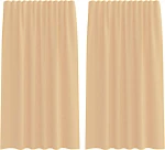 vidaXL Κουρτίνες Voile με βρόχους 2 τεμάχια Άμμος 140x175 cm