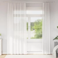 vidaXL Κουρτίνες Voile με βρόχους 2 τεμάχια Λευκό 140x245 cm