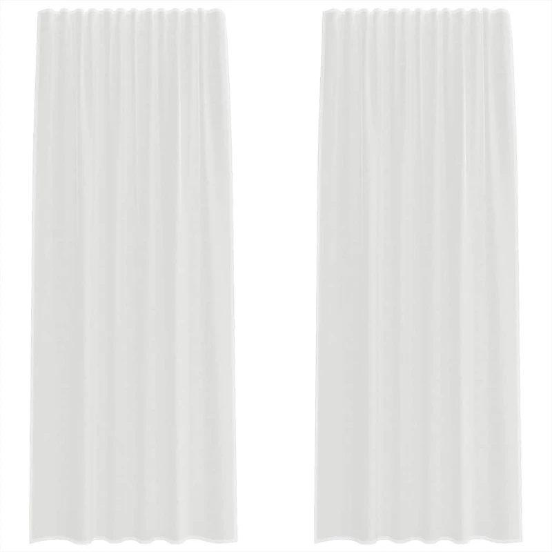 vidaXL Κουρτίνες Voile με βρόχους 2 τεμάχια Λευκό 140x245 cm