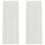 vidaXL Κουρτίνες Voile με βρόχους 2 τεμάχια Λευκό 140x245 cm