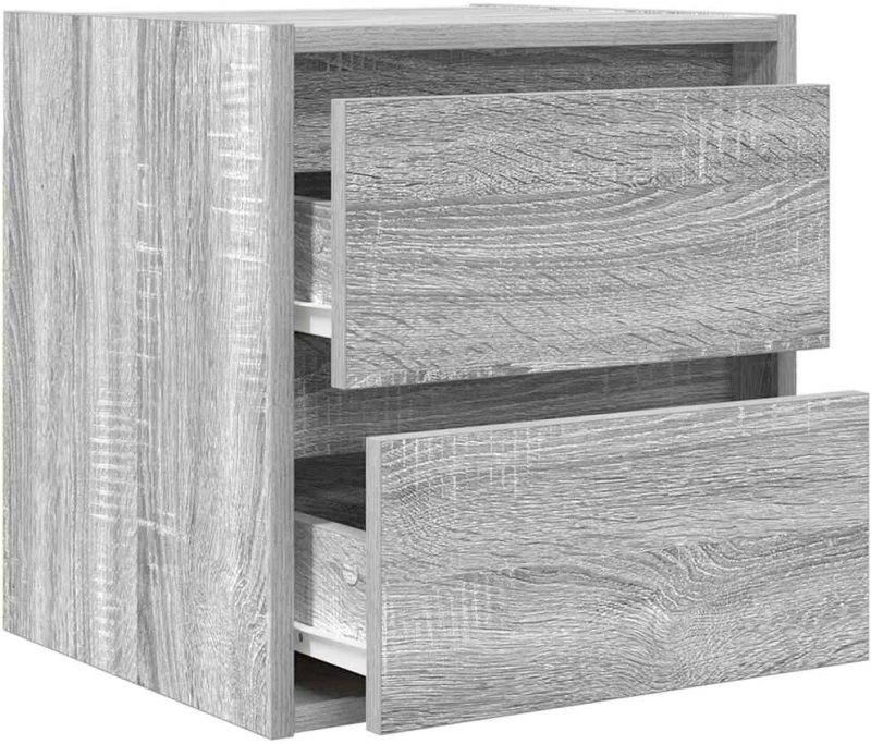 vidaXL Κομοδίνα Επιτοίχια Γκρι Sonoma 38x34x40 εκ.