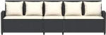 vidaXL Καναπές κήπου 5θέσιος με μαξιλάρια Μαύρο Poly Rattan