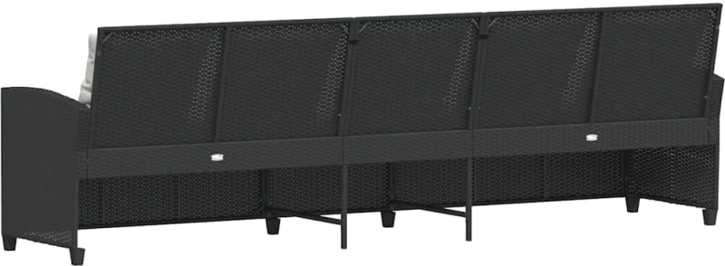 vidaXL Καναπές κήπου 5θέσιος με μαξιλάρια Μαύρο Poly Rattan
