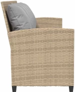 vidaXL Καναπές κήπου 5θέσιος με μαξιλάρια Μπεζ Poly Rattan