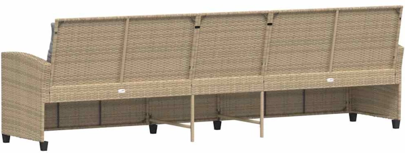 vidaXL Καναπές κήπου 5θέσιος με μαξιλάρια Μπεζ Poly Rattan