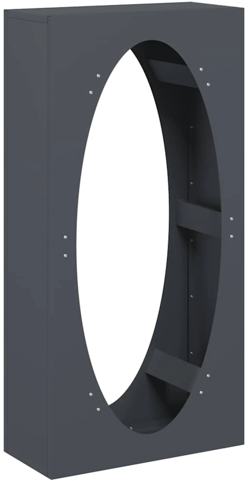 vidaXL Ράφι Καυσόξυλων Ανθρακί 50x23x100 εκ. Χάλυβας ψυχρής έλασης