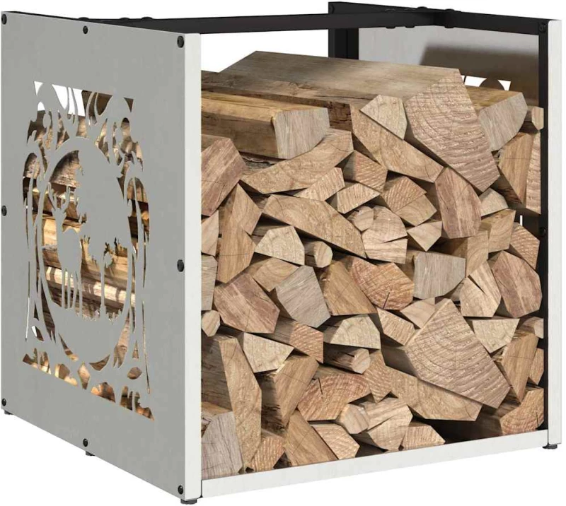 vidaXL Ραφιέρα Καυσόξυλων 40x40x40 εκ. από Ανοξείδωτο ατσάλι