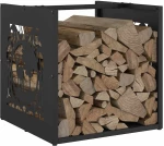 vidaXL Ράφι Καυσόξυλων Μαύρο 40x40x40 εκ. Χάλυβας ψυχρής έλασης