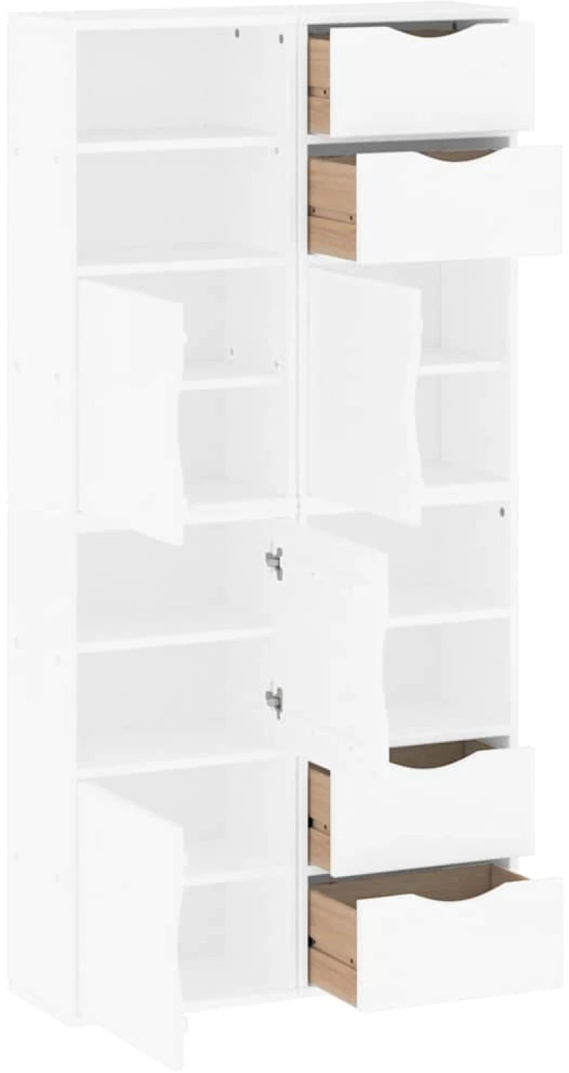 vidaXL Πλαϊνά ντουλάπια 4 τεμ. ODDA 40x24x79 εκ. από Μασίφ Ξύλο Πεύκου