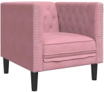 vidaXL Πολυθρόνα Chesterfield Ροζ Βελούδινη