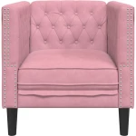 vidaXL Πολυθρόνα Chesterfield Ροζ Βελούδινη