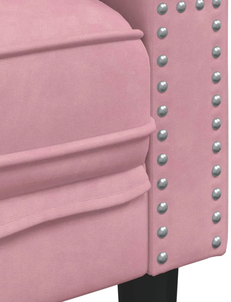 vidaXL Πολυθρόνα Chesterfield Ροζ Βελούδινη