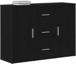 vidaXL Μπουφές Μαύρη Δρυς 91 x 29,5 x 65 εκ. από Επεξεργασμένο Ξύλο