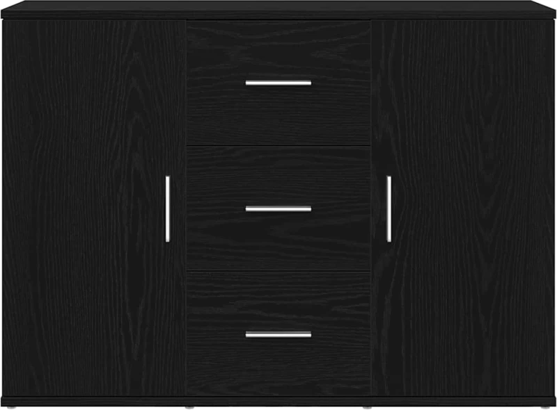 vidaXL Μπουφές Μαύρη Δρυς 91 x 29,5 x 65 εκ. από Επεξεργασμένο Ξύλο