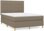 vidaXL Κρεβάτι Boxspring με Στρώμα Taupe 140x190 εκ. Υφασμάτινο