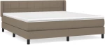vidaXL Κρεβάτι Boxspring με Στρώμα Taupe 160x200 εκ. Υφασμάτινο