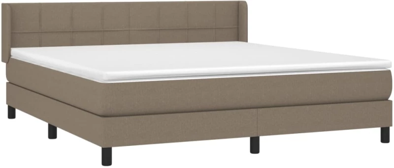 vidaXL Κρεβάτι Boxspring με Στρώμα Taupe 160x200 εκ. Υφασμάτινο