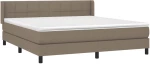 vidaXL Κρεβάτι Boxspring με Στρώμα Taupe 160x200 εκ. Υφασμάτινο