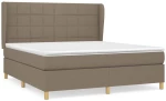 vidaXL Κρεβάτι Boxspring με Στρώμα Taupe 160x200 εκ. Υφασμάτινο