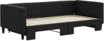 vidaXL Καναπές Κρεβάτι Συρόμενος Μαύρος 90x190 εκ. Ύφασμα