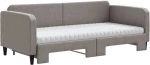 vidaXL Καναπές Κρεβάτι Συρόμενος Taupe 90x200 εκ. Ύφασμα Στρώματα
