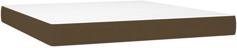 vidaXL Κρεβάτι Boxspring με Στρώμα & LED Σκ.Καφέ 160x200εκ. Υφασμάτινο