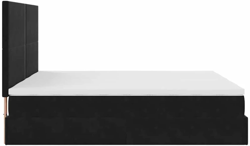 vidaXL Οθωμανικό κρεβάτι με στρώματα & LEDs Μαύρο 180x200cm Velvet