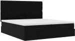 vidaXL Οθωμανικό κρεβάτι με στρώματα & LEDs Μαύρο 180x200cm Velvet