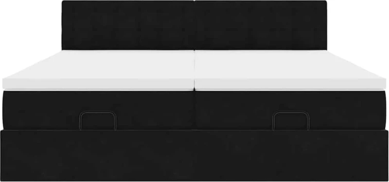 vidaXL Οθωμανικό κρεβάτι με στρώματα Μαύρο 180x200cm Velvet
