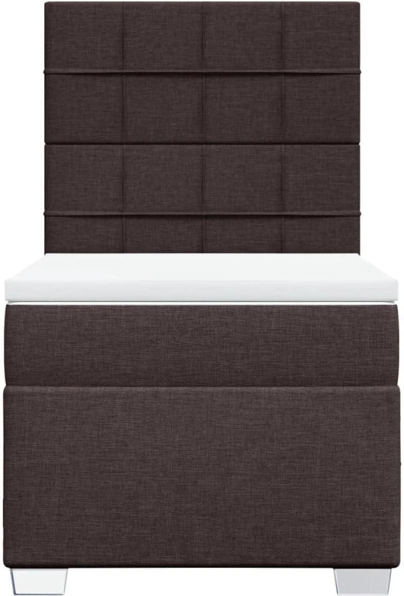 vidaXL Κρεβάτι Boxspring με Στρώμα Σκούρο Καφέ 80x200 εκ. Υφασμάτινο
