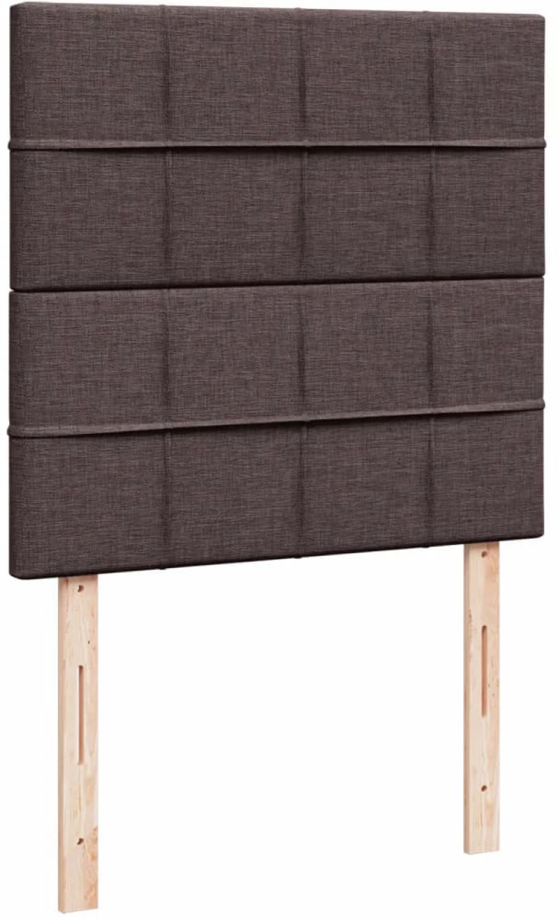 vidaXL Κρεβάτι Boxspring με Στρώμα Σκούρο Καφέ 80x200 εκ. Υφασμάτινο