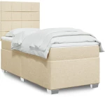 vidaXL Κρεβάτι Boxspring με Στρώμα Κρεμ 80 x 200 εκ. Υφασμάτινο