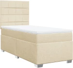 vidaXL Κρεβάτι Boxspring με Στρώμα Κρεμ 80 x 200 εκ. Υφασμάτινο